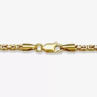 Unisex Adult 14K Gold 7.25 Inch Hollow Byzantine Chain Bracelet