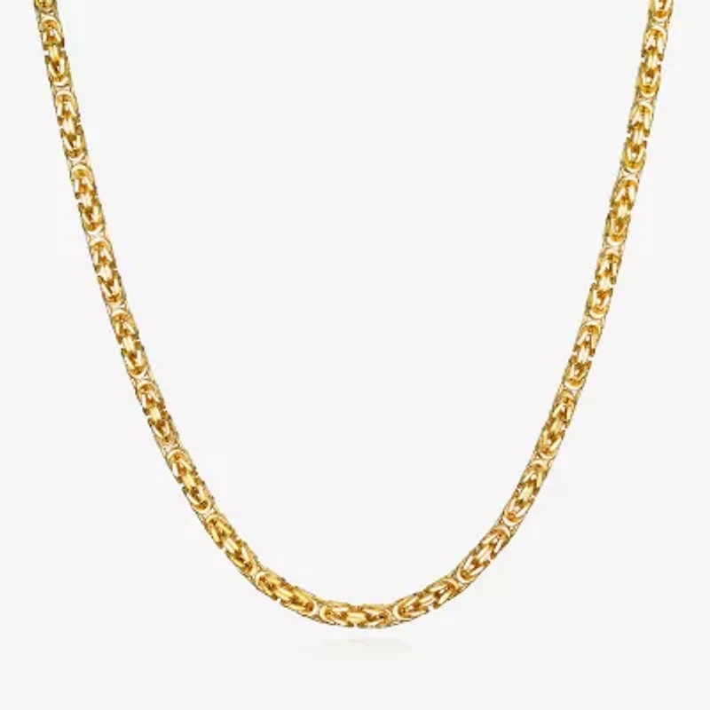 Unisex Adult 14K Gold 22 Inch Byzantine Chain Necklace