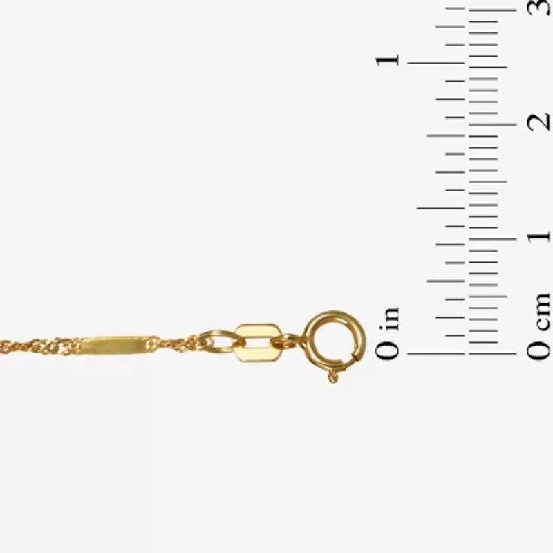 Unisex Adult 14K Gold 18 Inch Singapore Chain Necklace