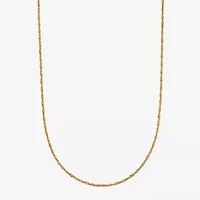 14K Gold 16 - 18 Inch Solid Singapore Chain Necklace