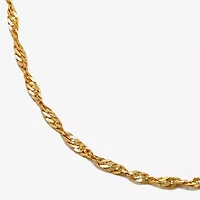 14K Gold 16 - 22 Inch Solid Singapore Chain Necklace
