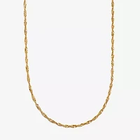 14K Gold 16 - 22 Inch Solid Singapore Chain Necklace