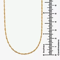 14K Gold 16 - 22 Inch Solid Singapore Chain Necklace