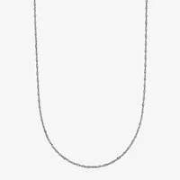 Womens 14K White Gold Inch Singapore Chain Necklace