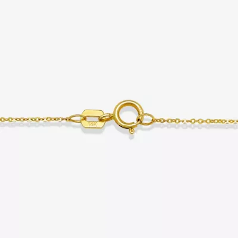 Womens 14K Gold Clover 18 Inch Pendant Necklace