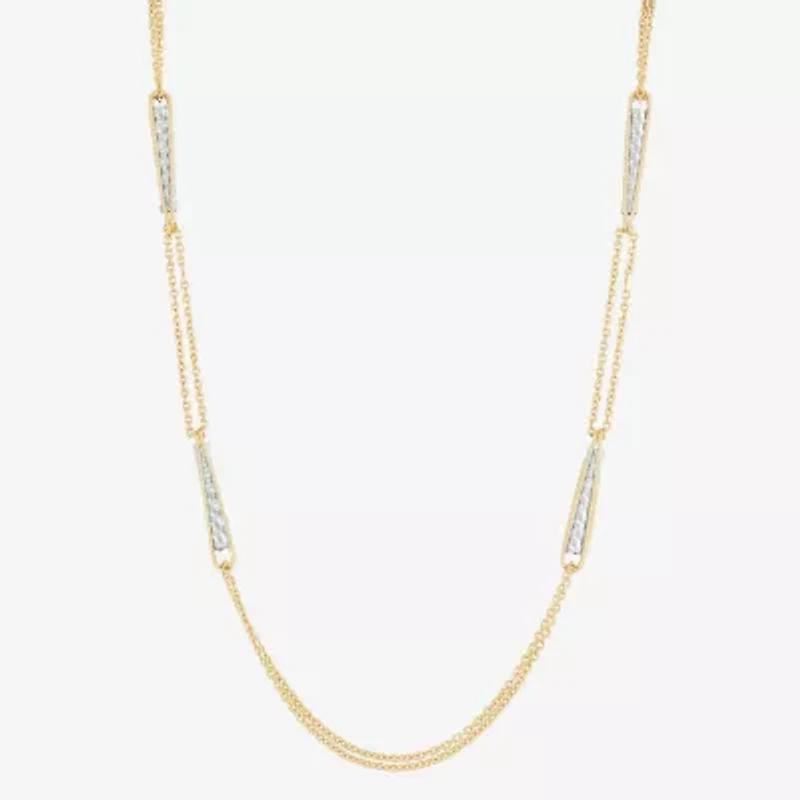 Mia Oro Womens 14K Two Tone Gold 18 Inch Link Necklace