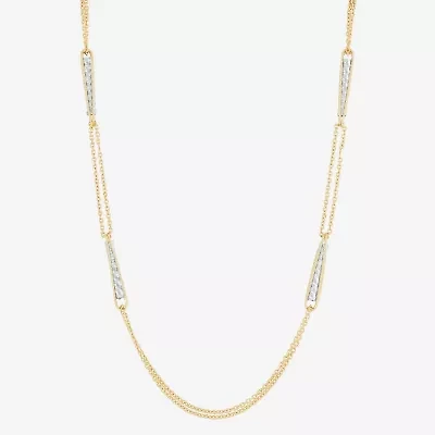 Mia Oro Womens 14K Two Tone Gold 18 Inch Link Necklace