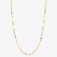 Mia Oro Womens 14K Two Tone Gold 18 Inch Link Necklace