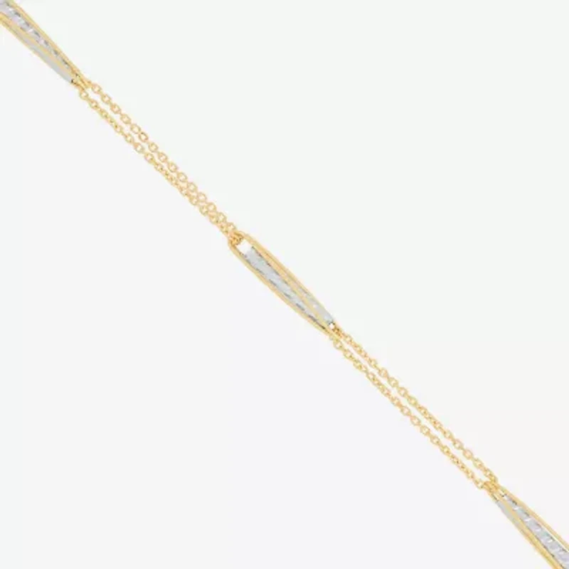 Mia Oro Womens 14K Two Tone Gold 18 Inch Link Necklace