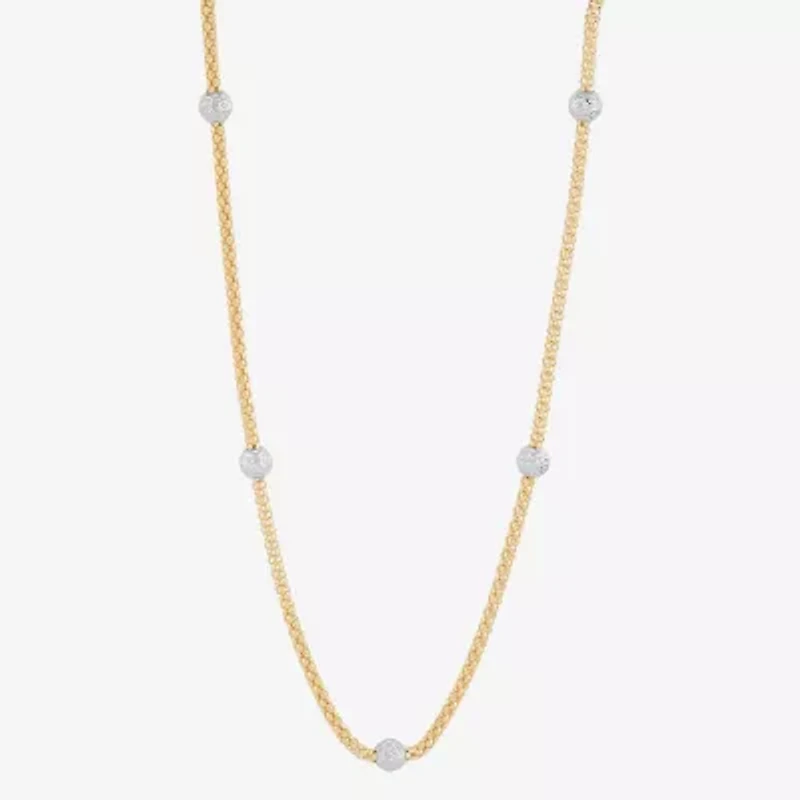 Mia Oro Womens 14K Two Tone Gold 18 Inch Link Necklace