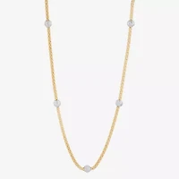 Mia Oro Womens 14K Two Tone Gold 18 Inch Link Necklace