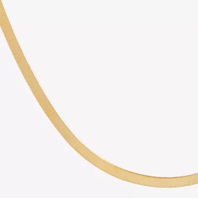 Mia Oro Womens 14K Gold 18 Inch Herringbone Chain Necklace