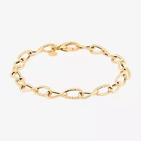 Mia Oro Womens 14K Gold 7.5 Inch Link Bracelet