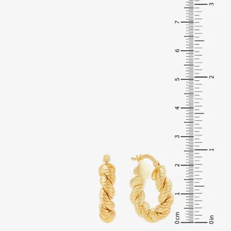 Mia Oro Womens 14K Gold 22mm Round Hoop Earrings