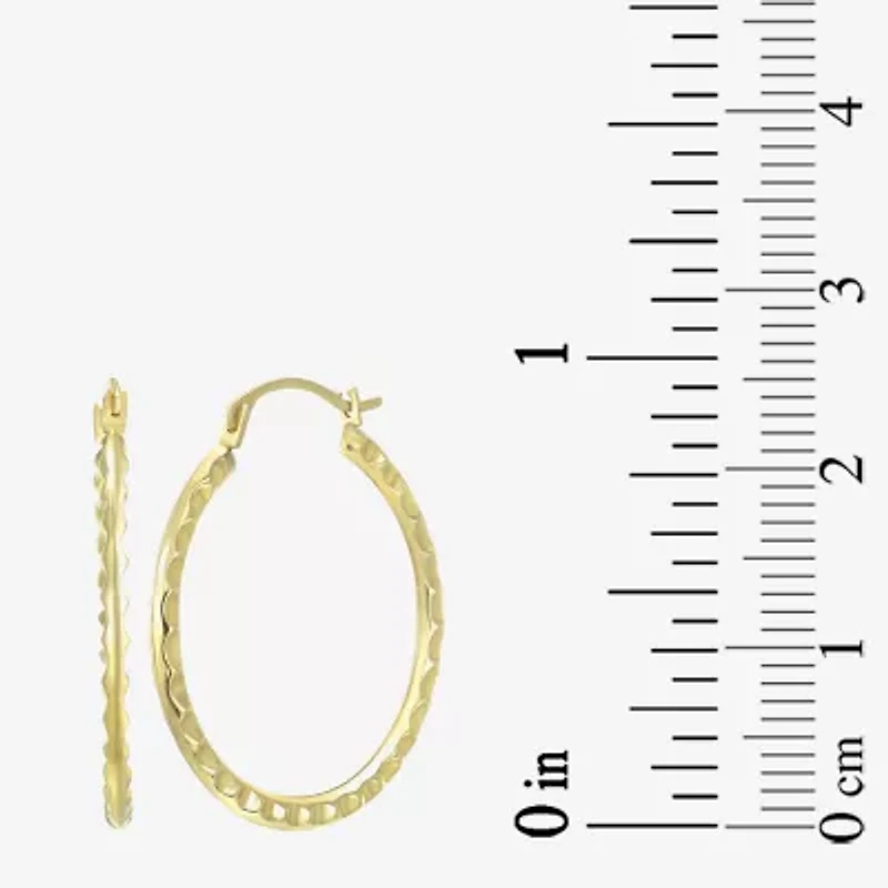 Womens 14K Gold 25mm Round Hoop Earrings