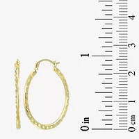 Womens 14K Gold 25mm Round Hoop Earrings