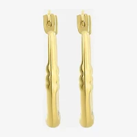 Womens 10K Gold 14mm Oval Hoop Earrings
