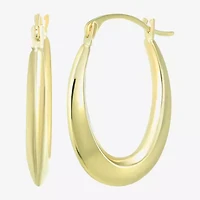 Womens 10K Gold 20mm Oval Hoop Earrings