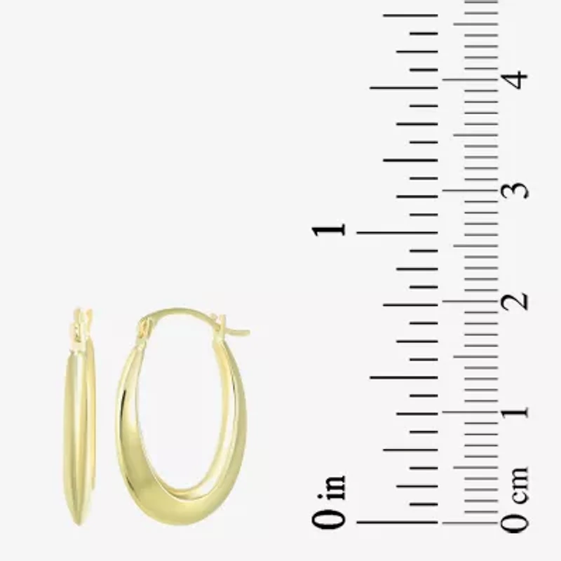 Womens 10K Gold 20mm Oval Hoop Earrings