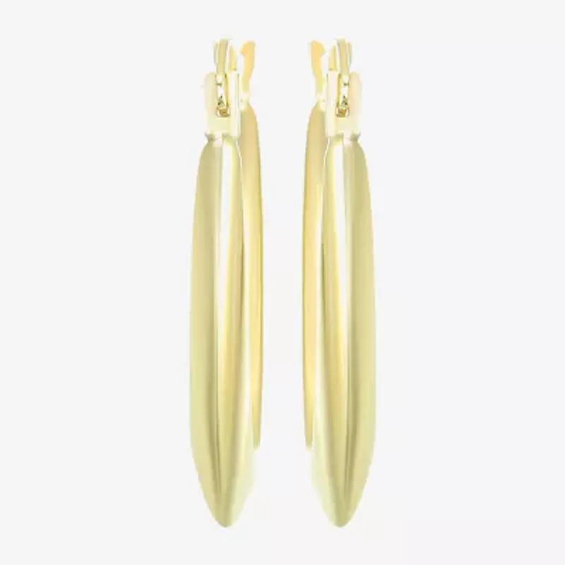 Womens 10K Gold 20mm Oval Hoop Earrings