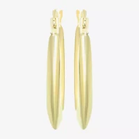 Womens 10K Gold 20mm Oval Hoop Earrings