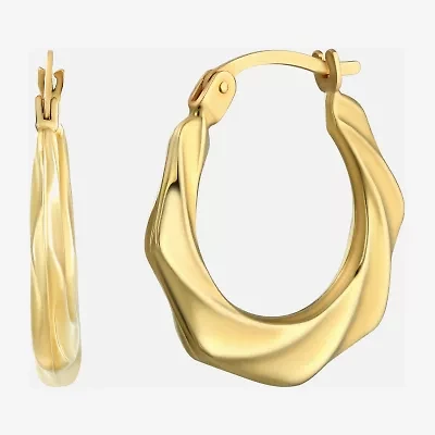Womens 14K Gold 20mm Round Hoop Earrings