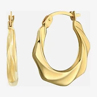 Womens 14K Gold 20mm Round Hoop Earrings