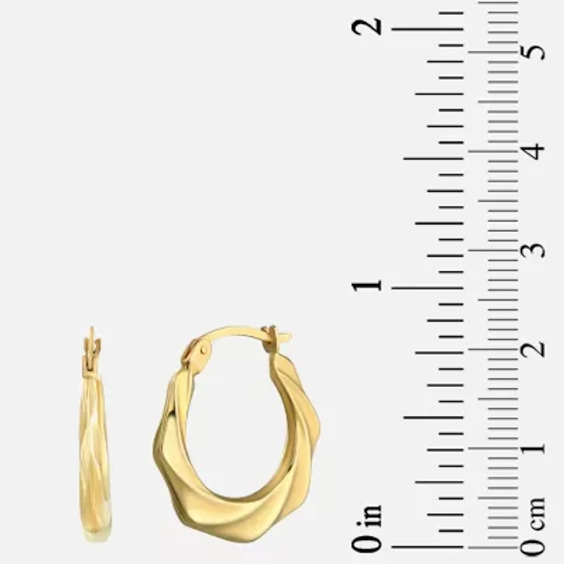 Womens 14K Gold 20mm Round Hoop Earrings
