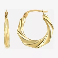 Womens 14K Gold 20mm Round Hoop Earrings