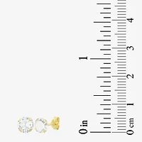 Cubic Zirconia 14K Gold 5mm Round Stud Earrings