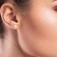 Cubic Zirconia 14K Gold 5mm Round Stud Earrings