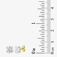 Cubic Zirconia 14K Gold 6mm Round Stud Earrings