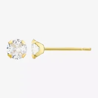 Womens Cubic Zirconia 14K Gold Round 3 Pair Earring Set