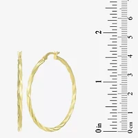 Womens 24K Gold Over Silver 40.8mm Round Hoop Earrings