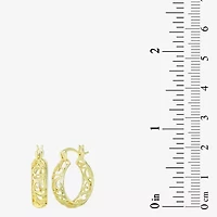 Womens 24K Gold Over Silver 18mm Round Hoop Earrings