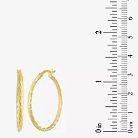 Womens 24K Gold Over Silver 30.5mm Round Hoop Earrings