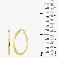 Womens 24K Gold Over Silver 30.7mm Round Hoop Earrings