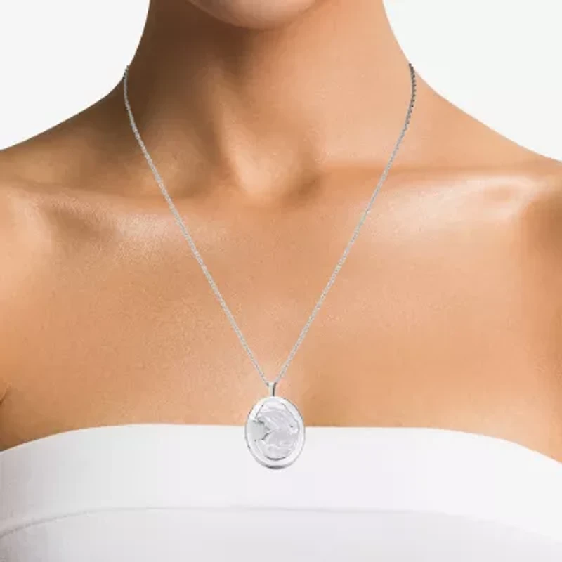 Womens Sterling Silver 18 Inch Locket Necklace