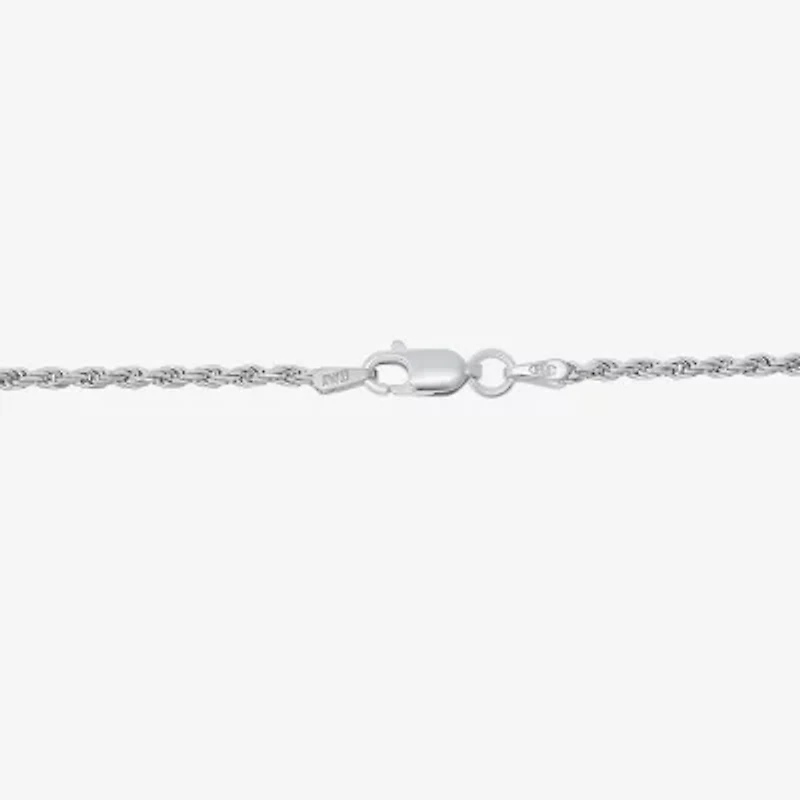 Mens White Cubic Zirconia Sterling Silver Cross 24 Inch Pendant Necklace