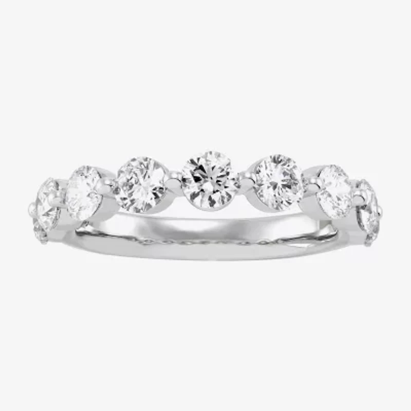 Limited Quantities! (H-I / Si1-Si2) 9-Stone Womens 3MM 1 5/8 CT. T.W. Lab Grown White Diamond 14K White Gold Anniversary Wedding Band