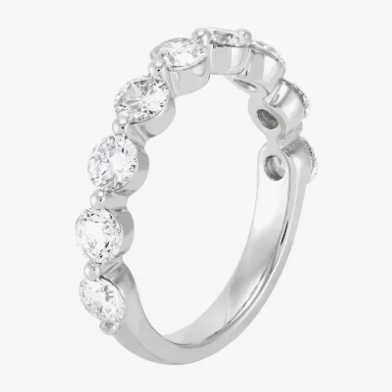 Limited Quantities! (H-I / Si1-Si2) 9-Stone Womens 3MM 1 5/8 CT. T.W. Lab Grown White Diamond 14K White Gold Anniversary Wedding Band