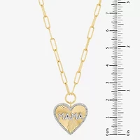 Limited Quantities! Mama" Womens 1/10 CT. T.W. Natural White Diamond 14K Gold Over Silver Heart 18 Inch Pendant Necklace