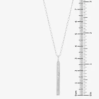 Limited Quantities! Womens 1/8 CT. T.W. Natural White Diamond Sterling Silver Bar 18 Inch Pendant Necklace