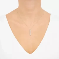 Limited Quantities! Womens 1/8 CT. T.W. Natural White Diamond Sterling Silver Bar 18 Inch Pendant Necklace