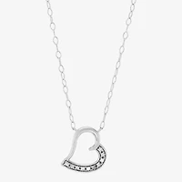 Limited Quantities! Womens 1/ CT. T.W. Natural White Diamond Sterling Silver Heart 2-pc. Jewelry Set