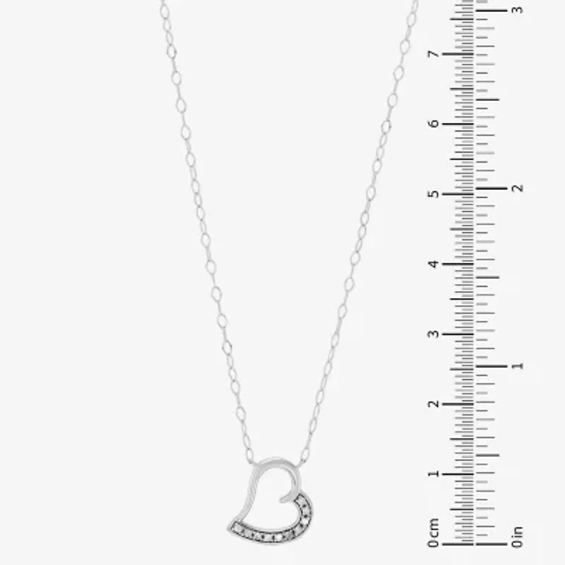 Limited Quantities! Womens 1/ CT. T.W. Natural White Diamond Sterling Silver Heart 2-pc. Jewelry Set