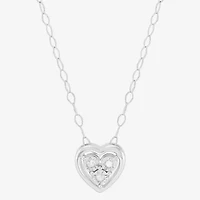 Limited Quantities! Womens 1/10 CT. T.W. Natural White Diamond Sterling Silver Heart 2-pc. Jewelry Set