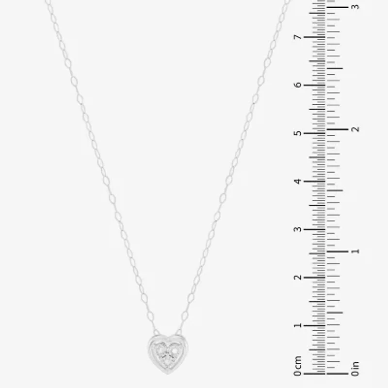 Limited Quantities! Womens 1/10 CT. T.W. Natural White Diamond Sterling Silver Heart 2-pc. Jewelry Set