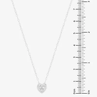 Limited Quantities! Womens 1/10 CT. T.W. Natural White Diamond Sterling Silver Heart 2-pc. Jewelry Set
