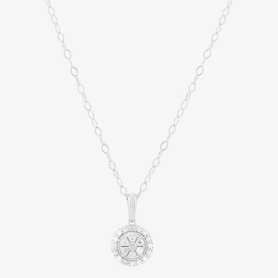Limited Quantities! Womens 1/6 CT. T.W. Natural White Diamond Sterling Silver Round 18 Inch Pendant Necklace